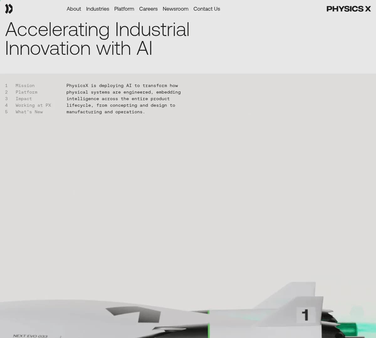 Screenshot of PhysicsX