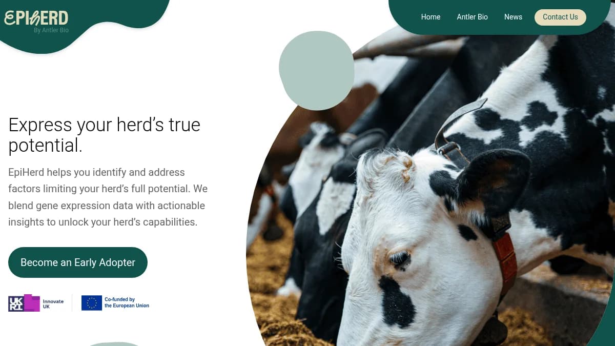 Screenshot of Antler Bio funding dairy tech