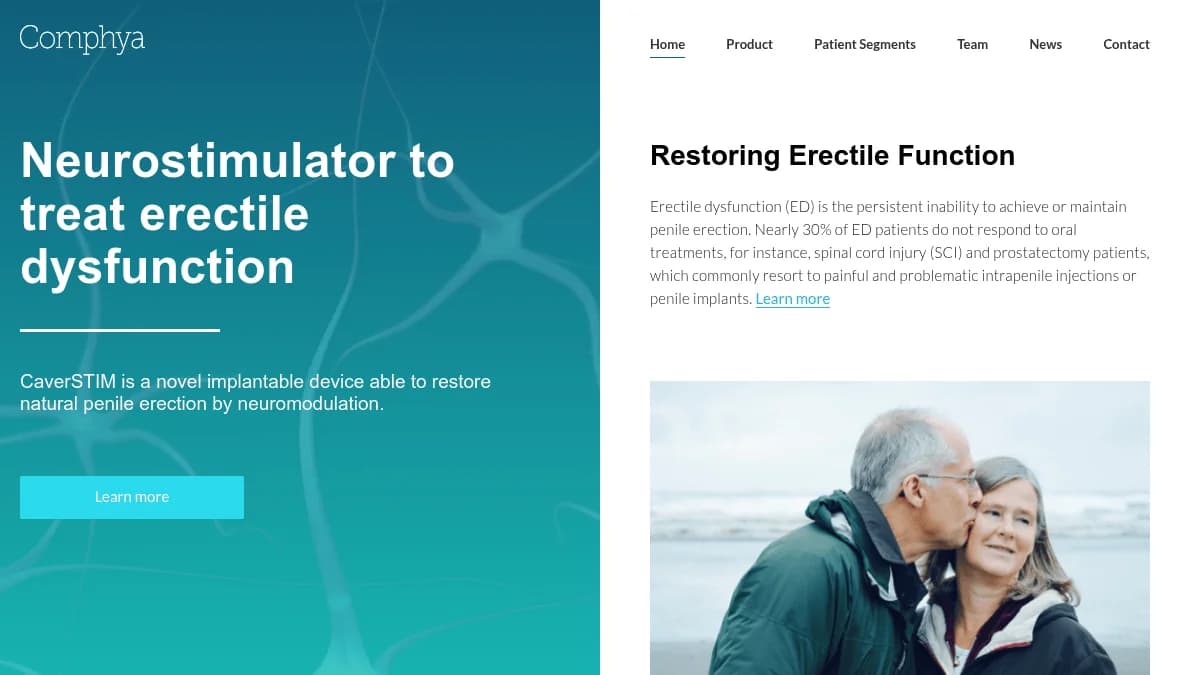 Screenshot of Comphya MedTech funding