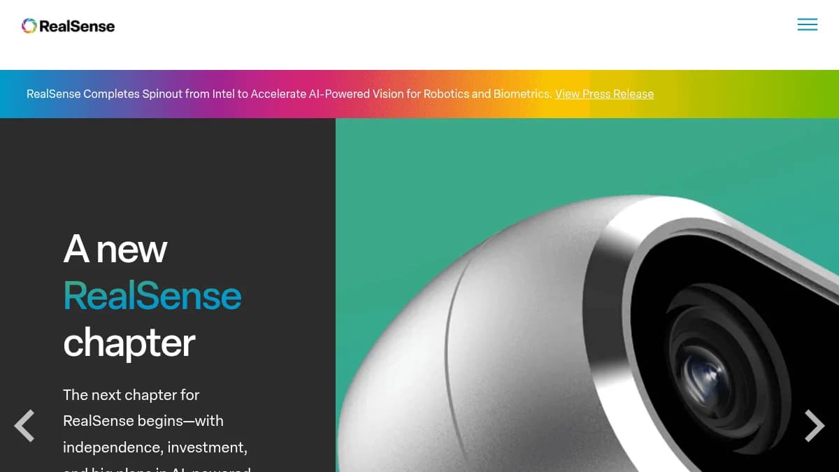 Screenshot of RealSense AI vision