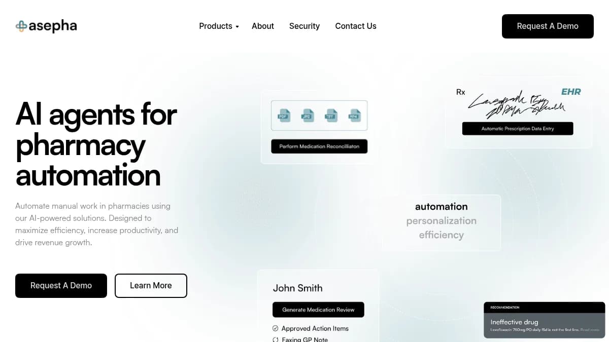 Screenshot of Asepha