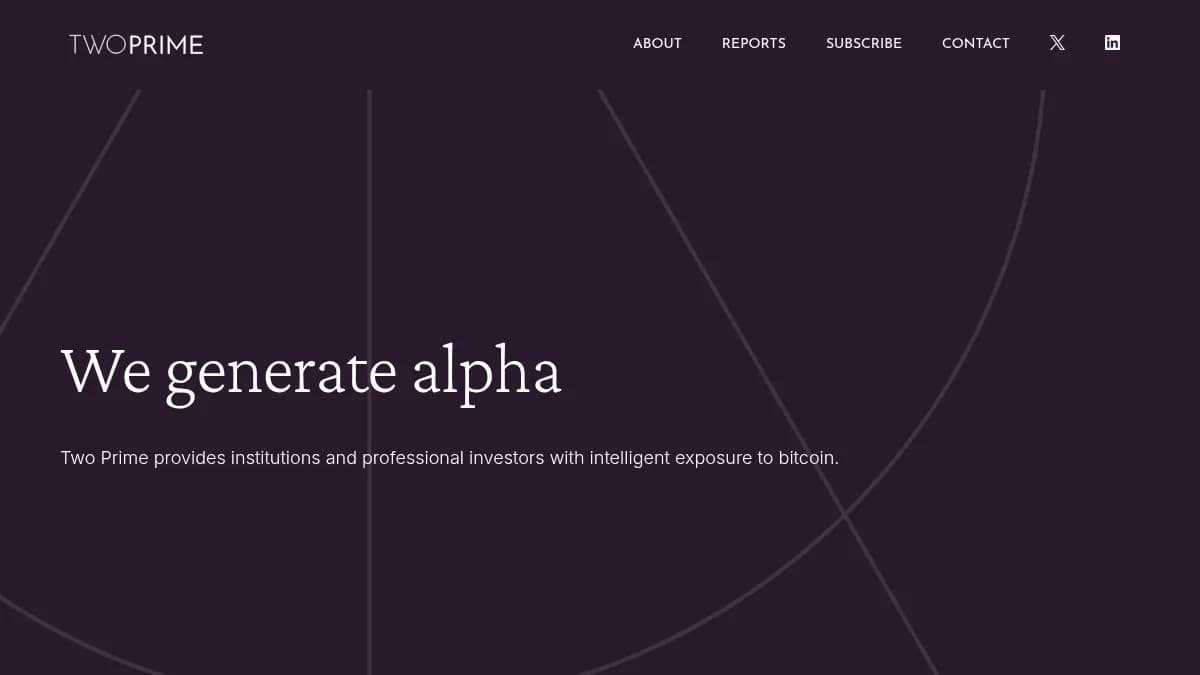 Screenshot of Two Prime Bitcoin Investment