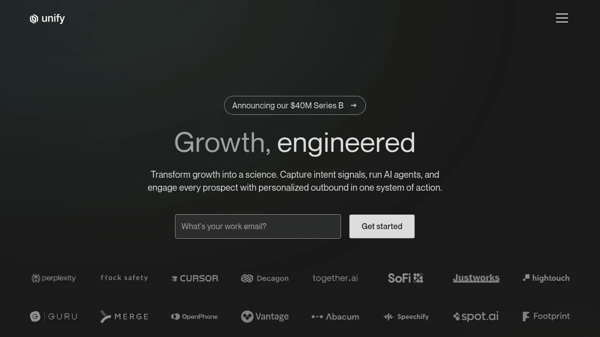 Screenshot of Unify AI funding