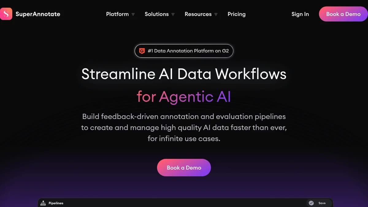 Screenshot of SuperAnnotate AI data