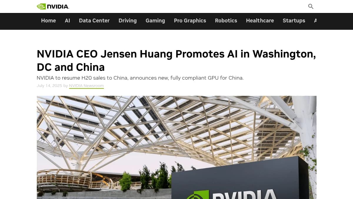 Screenshot of NVIDIA Global AI Strategy