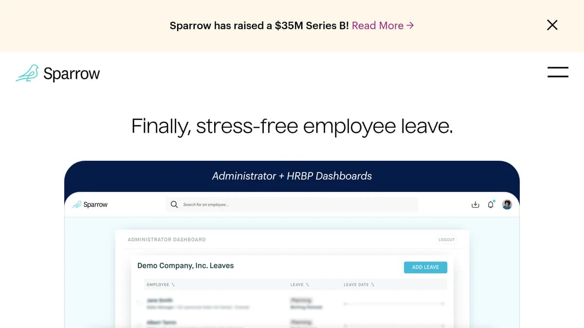 Screenshot of employee leave management