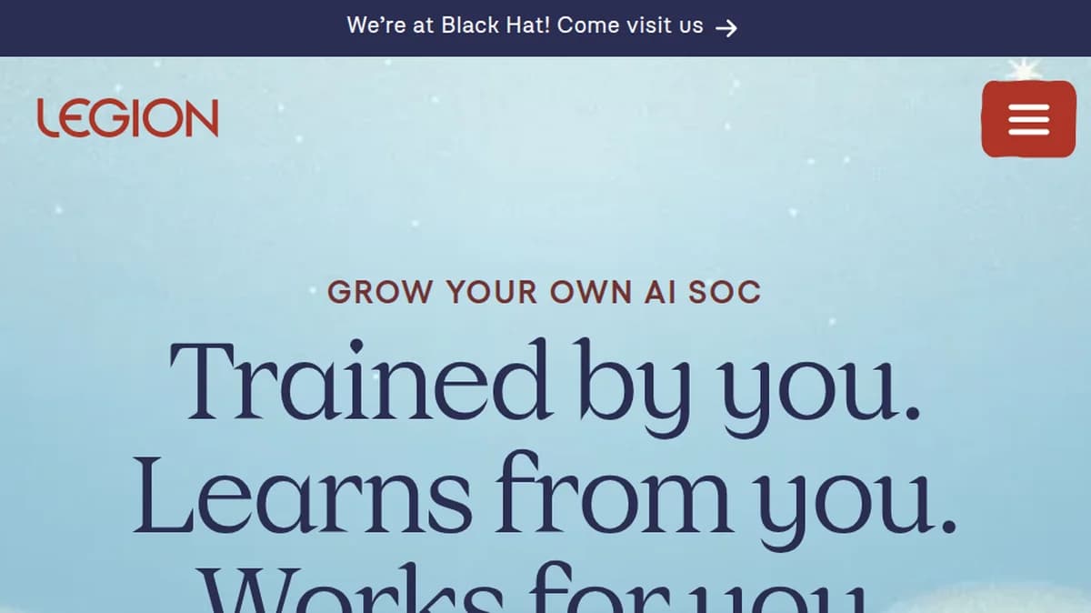 Screenshot of Legion cybersecurity funding