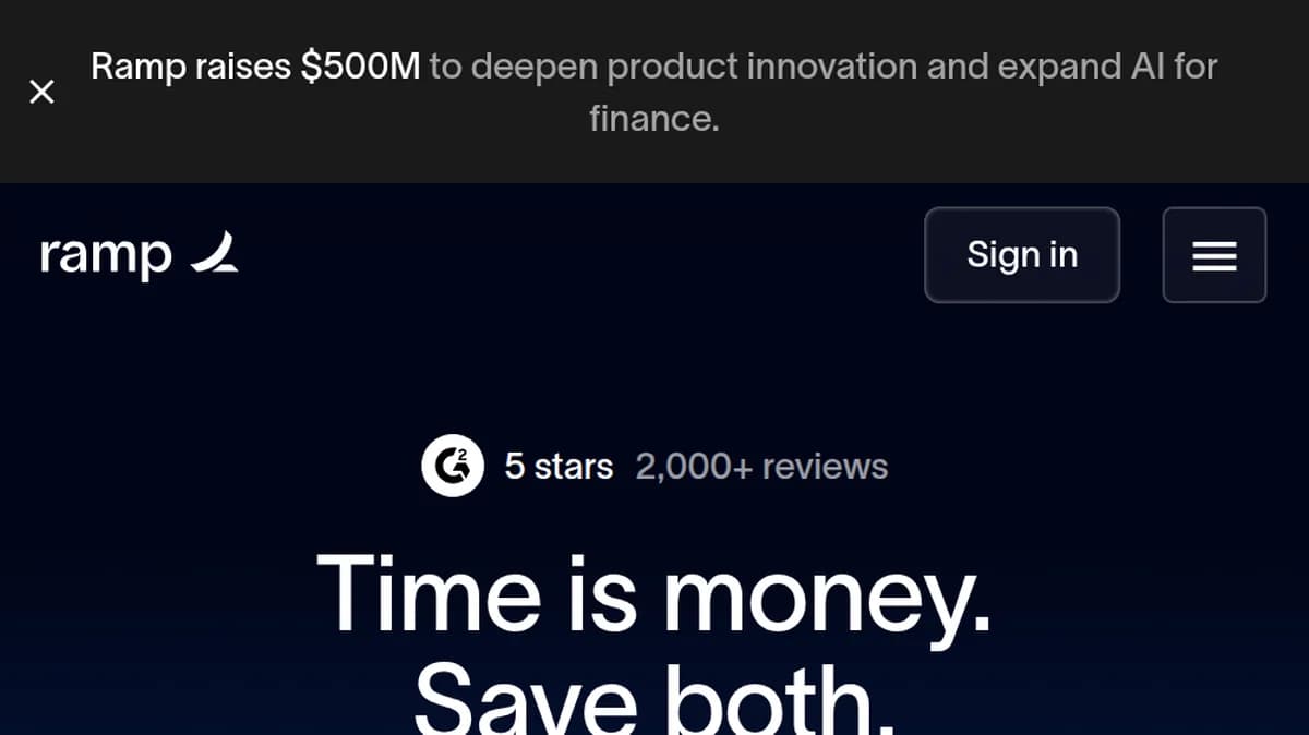 Screenshot of Ramp funding round