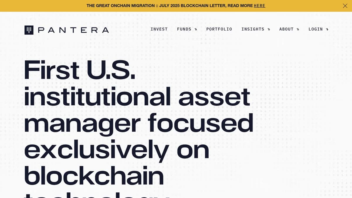 Screenshot of Pantera Capital fund