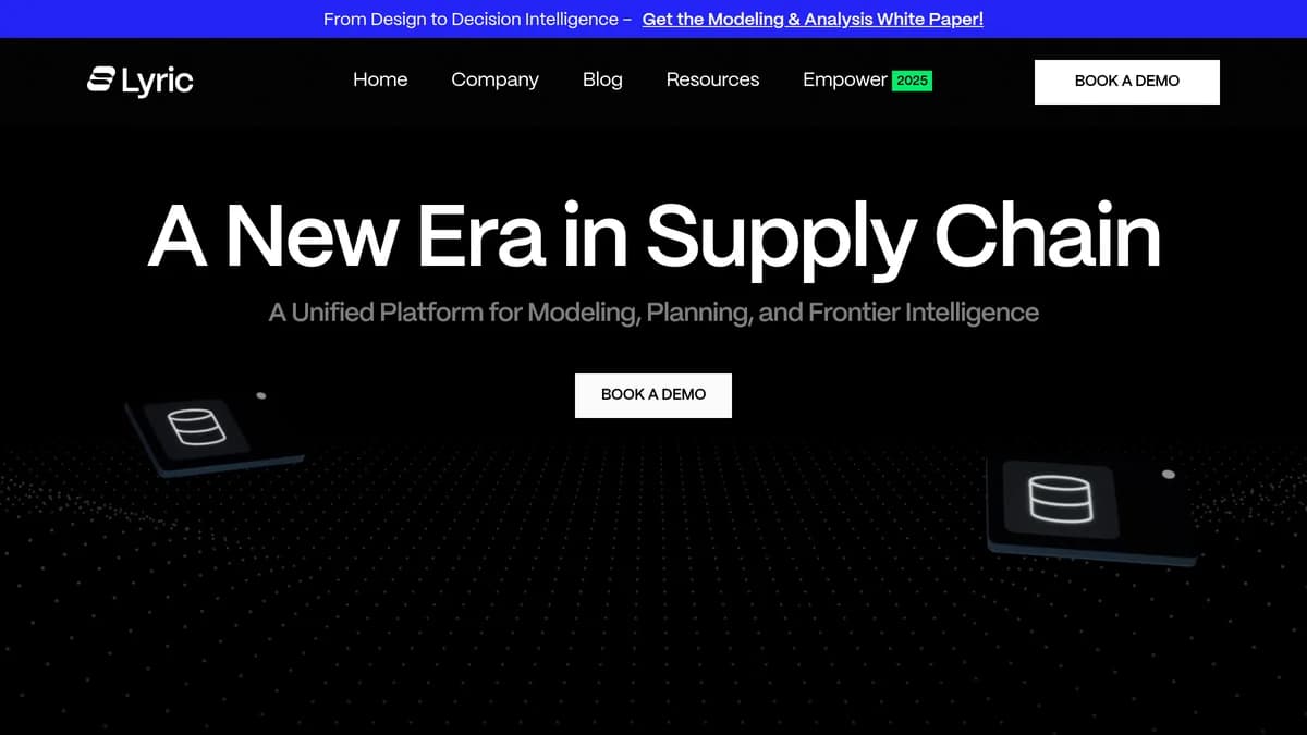 Screenshot of Lyric supply chain AI