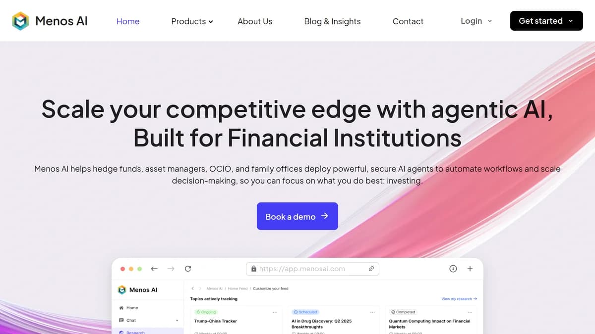 Screenshot of Menos AI