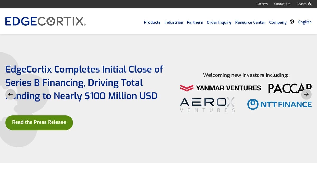 Screenshot of EdgeCortix Series B