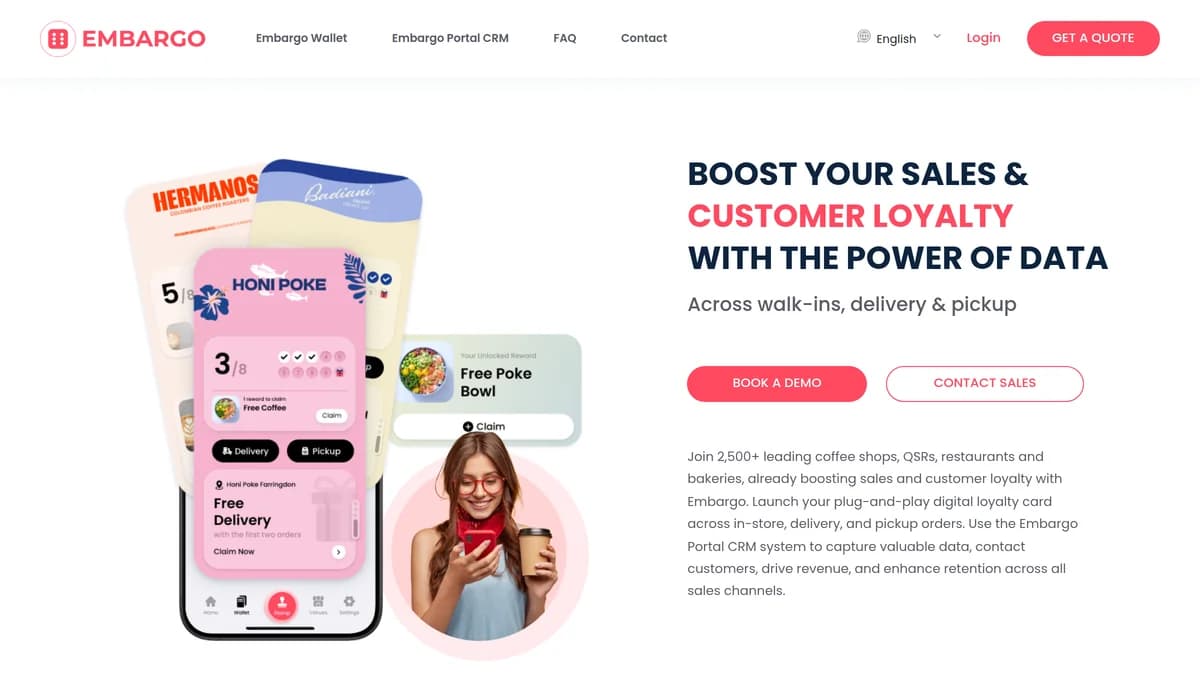 Screenshot of hospitality loyalty CRM platform