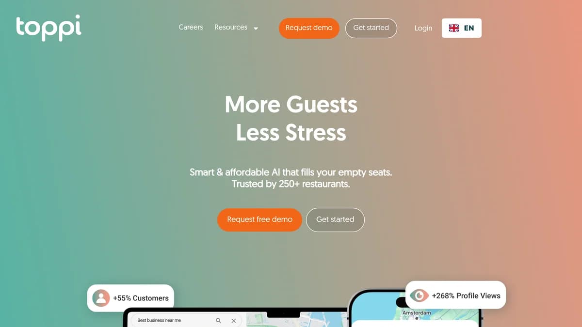 Screenshot of Toppi Hospitality AI