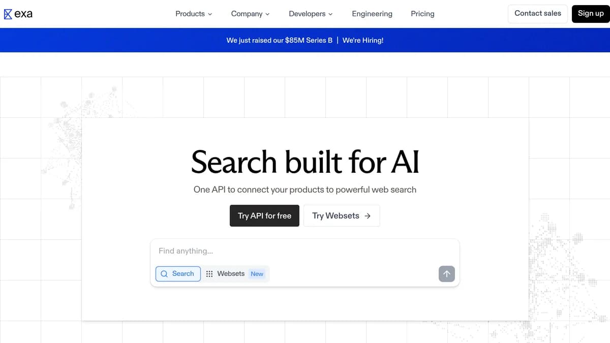 Screenshot of Exa AI