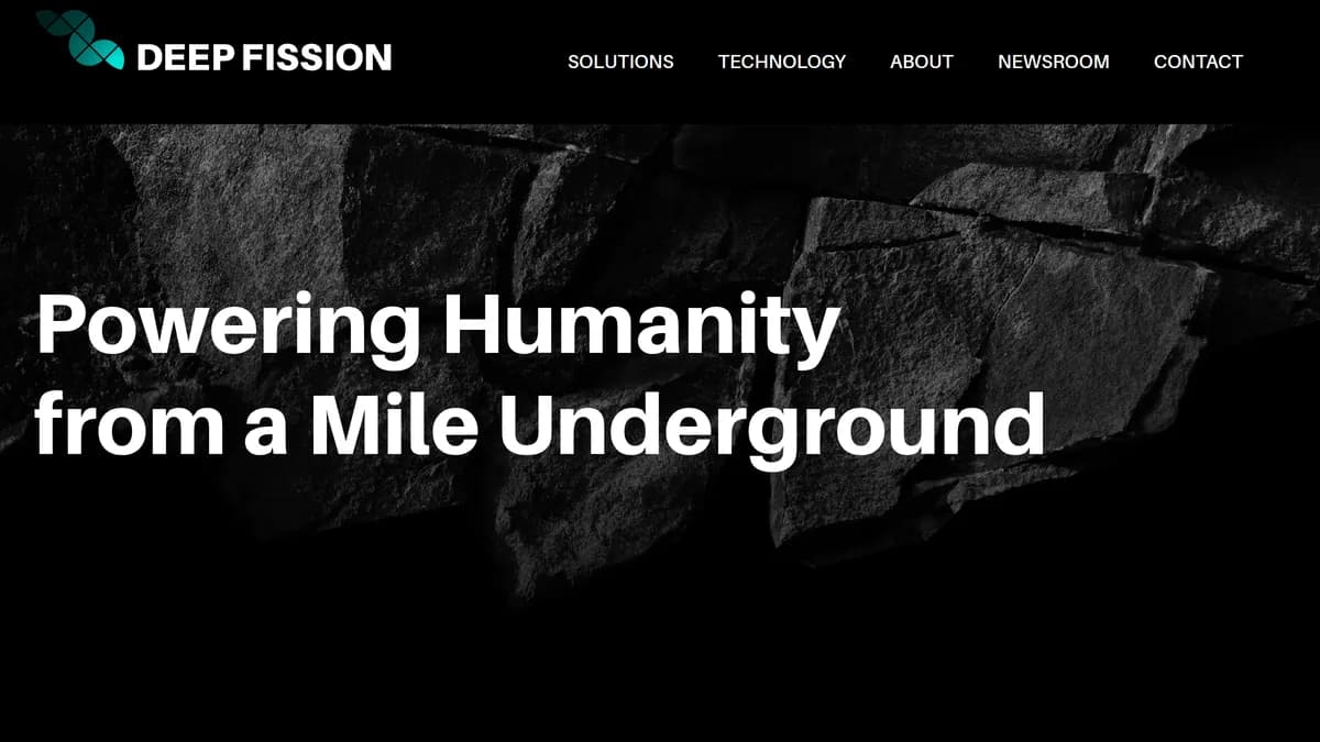 Screenshot of Deep Fission nuclear funding