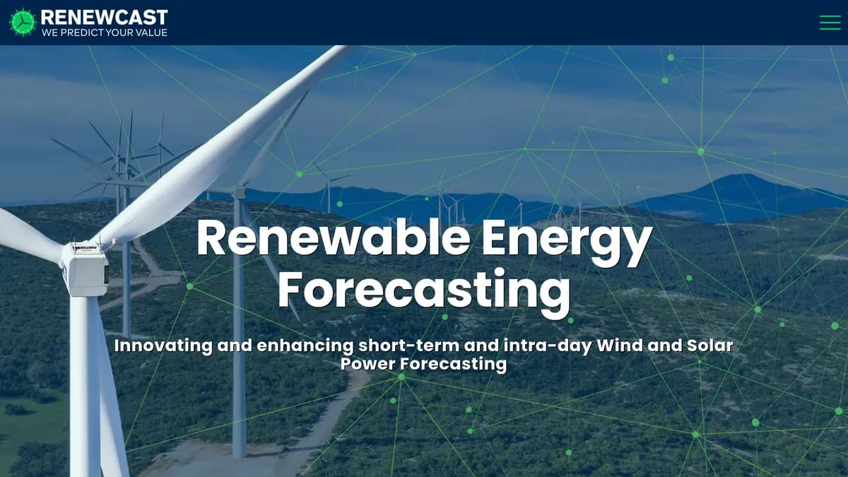 Screenshot of renewable energy forecasting