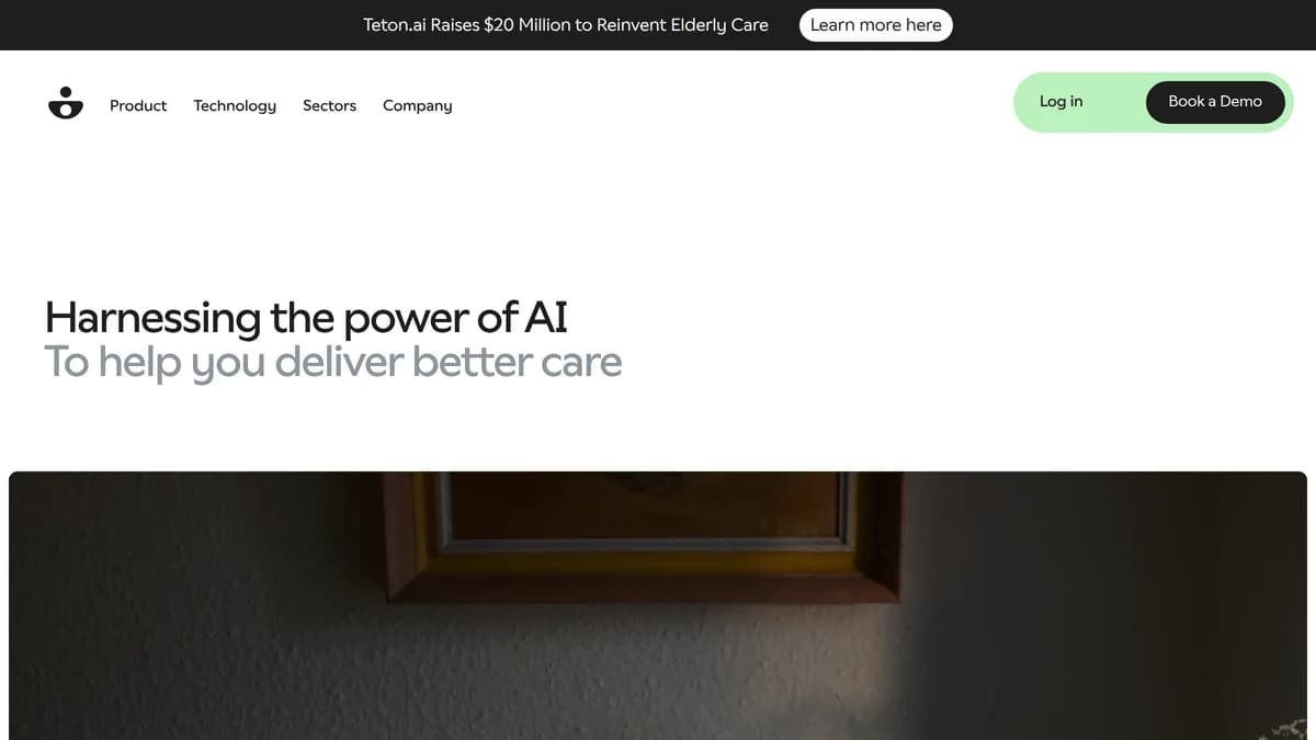Screenshot of Teton.ai elderly care AI