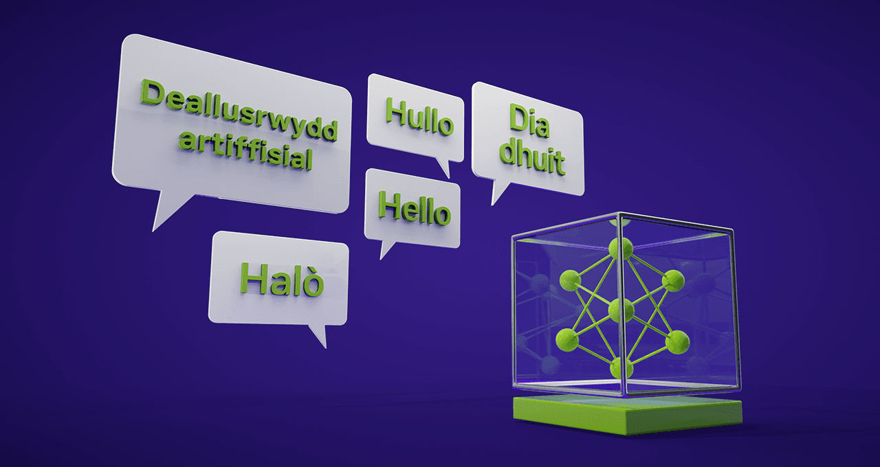 A graphic depicting the UK-LLM project logo alongside NVIDIA and Bangor University logos, symbolizing the UK Sovereign AI initiative for Welsh language.