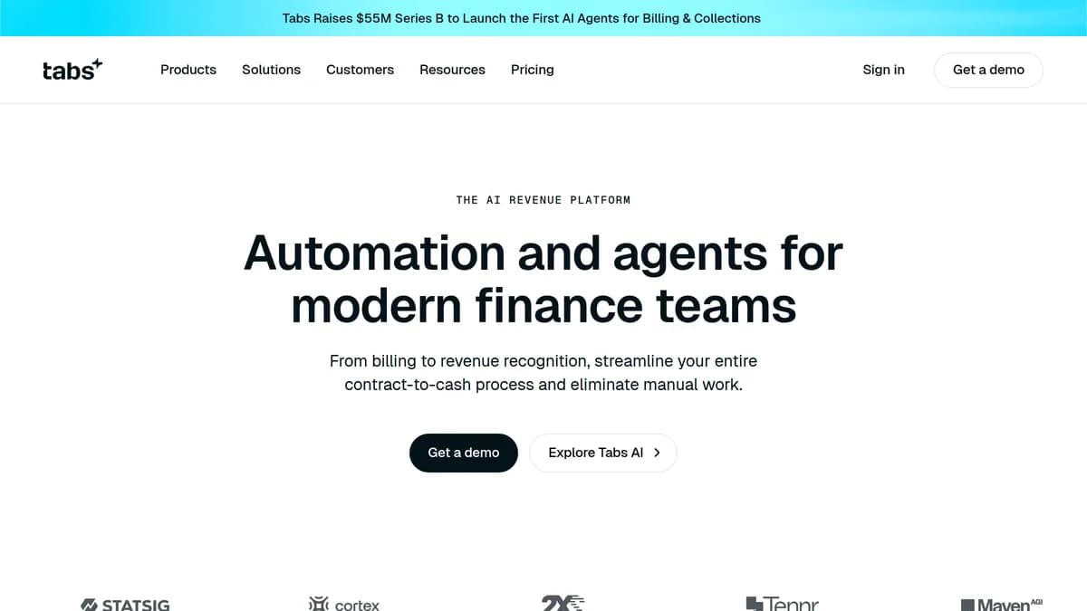 Tabs Raises $55M Series B for AI Revenue Platform Expansion screenshot