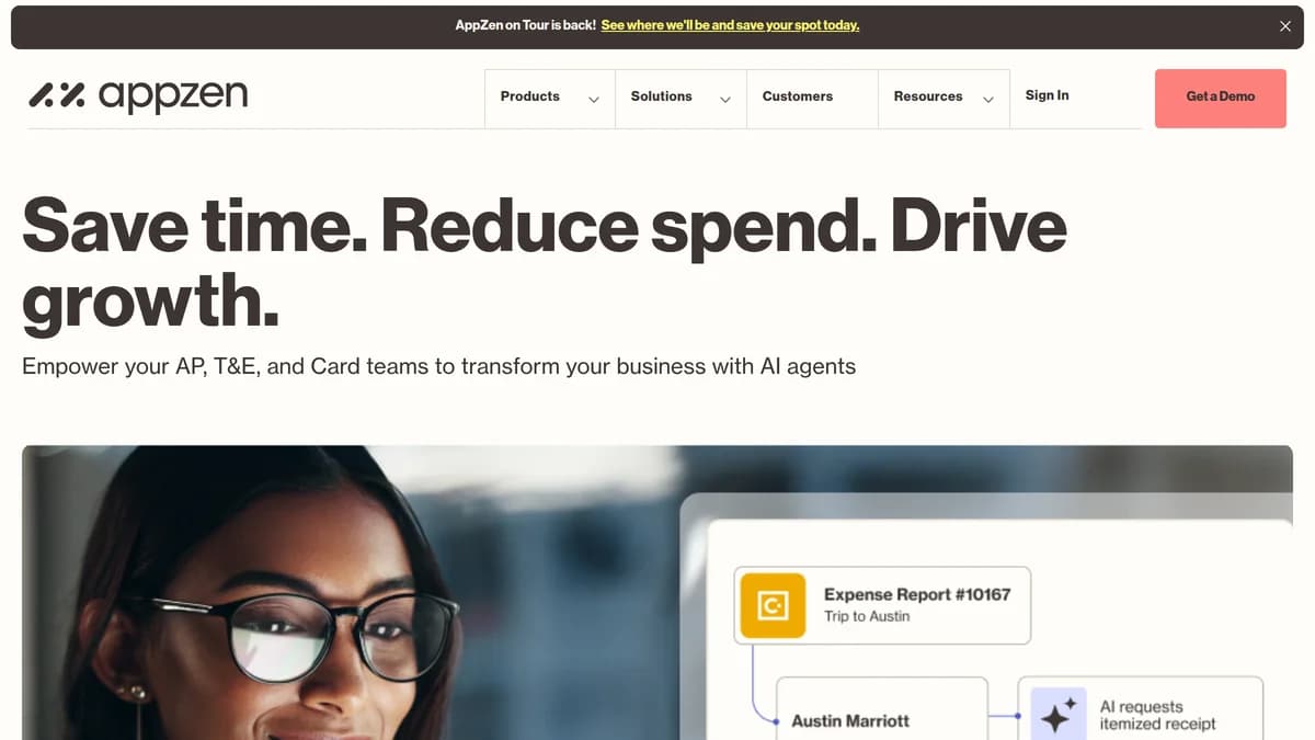 Screenshot of AppZen Series D