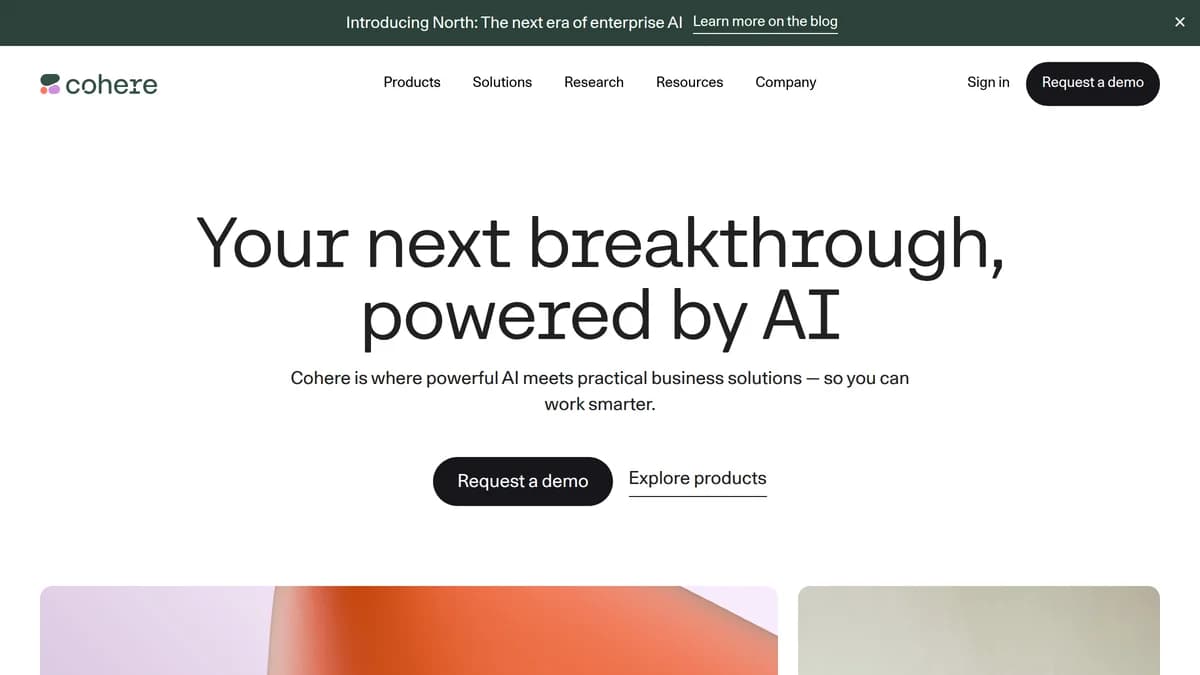 Screenshot of Cohere raises funding