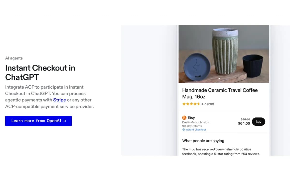 stripe agentic commerce with ChatGPT instant checkout