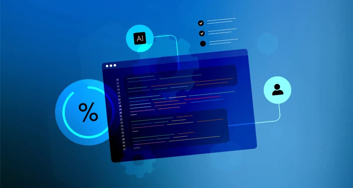 An abstract illustration depicting a human interacting with a large language model, symbolizing AI code generation and the intuitive process of vibe coding.