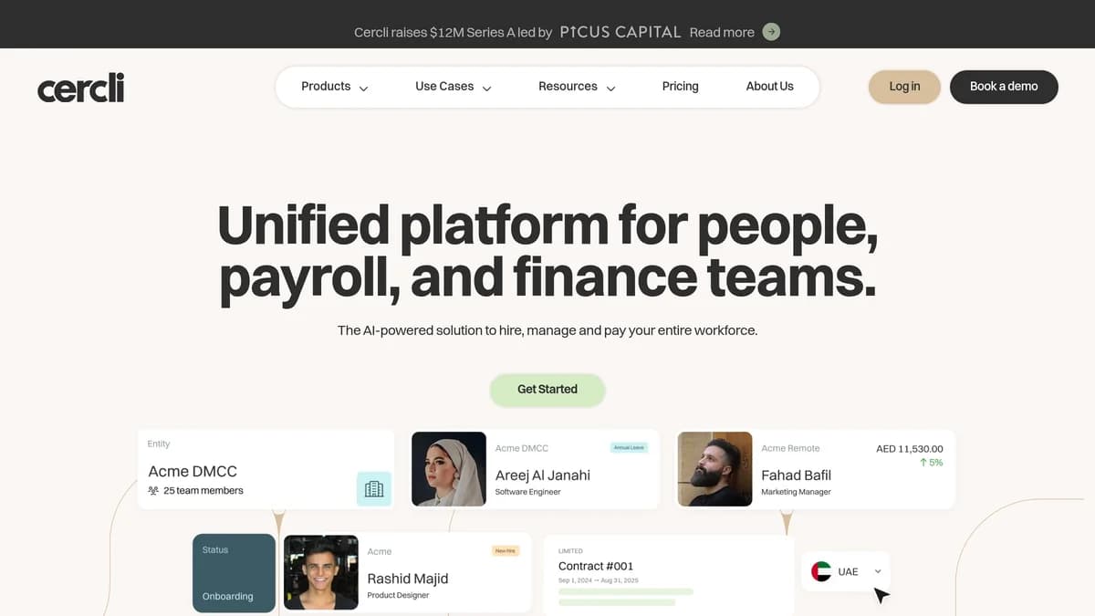 Screenshot of AI-powered HR platform