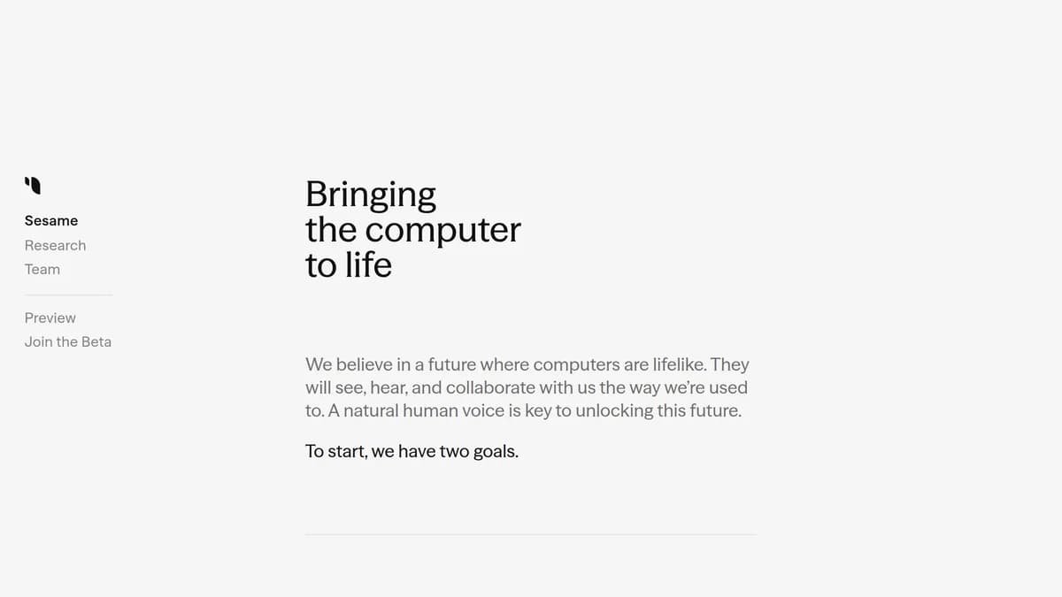 Screenshot of conversational AI