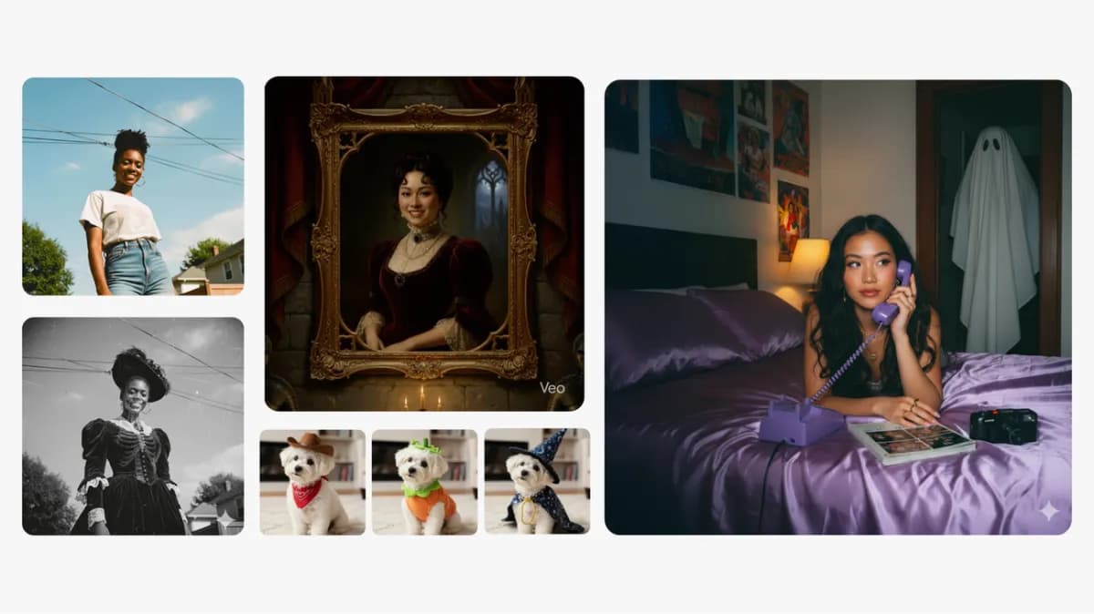 AI-generated spooky Victorian ghost portrait from a selfie, demonstrating Google's new tools for spooky AI images.