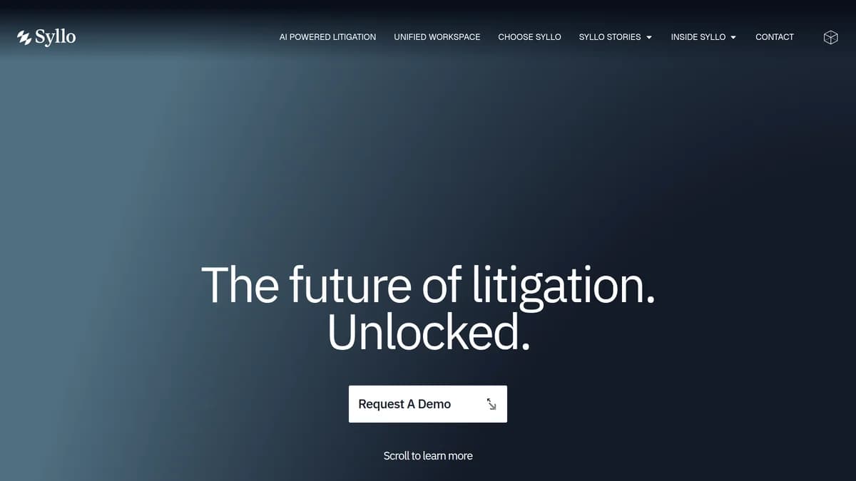 Screenshot of AI litigation software