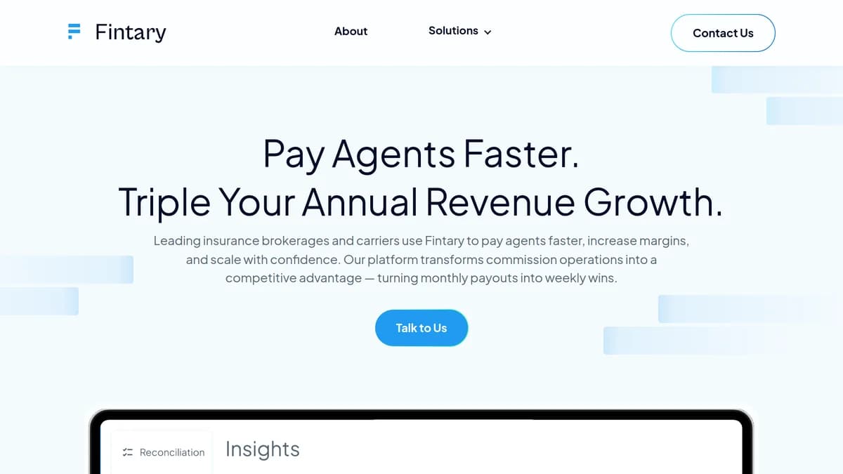 Screenshot of Insurance commission automation