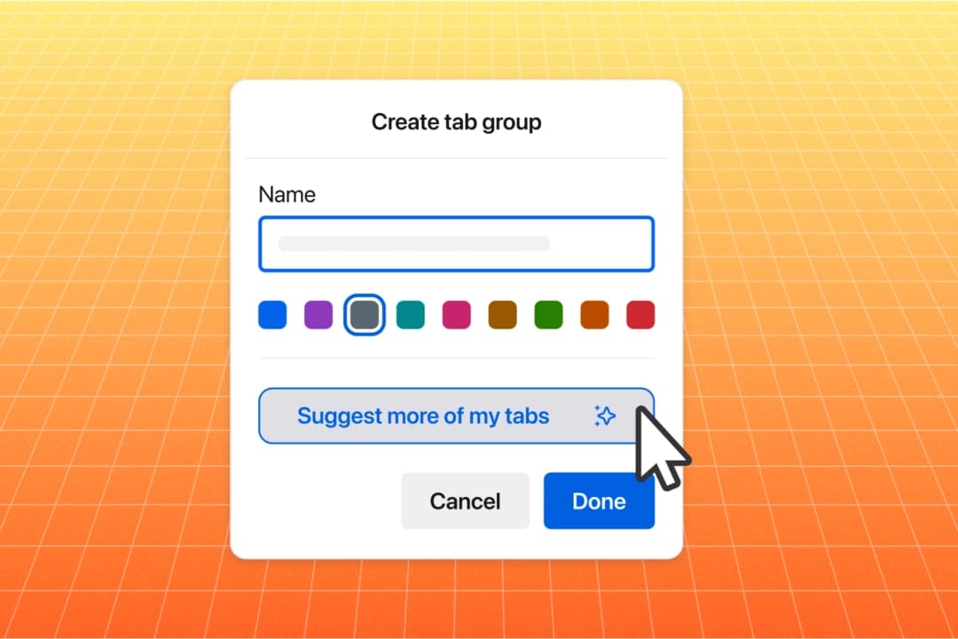 A visual representation of Firefox local AI suggesting tab groups on a browser interface, emphasizing on-device processing.