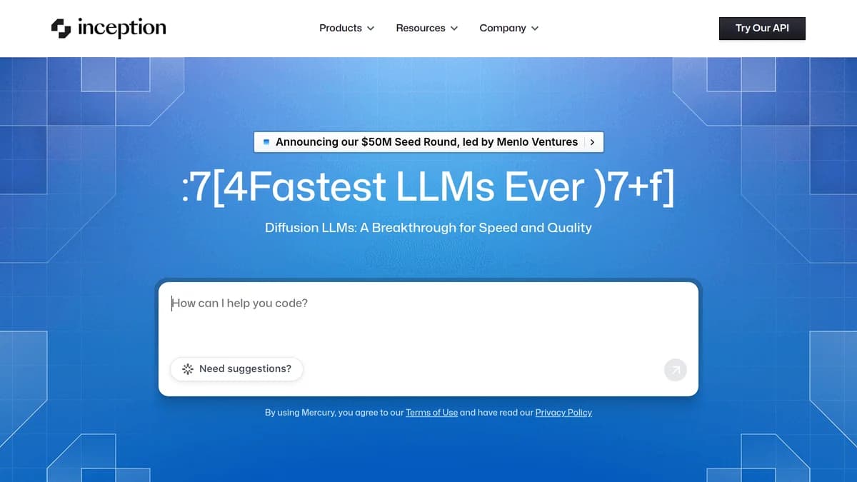 Screenshot of Diffusion models for code