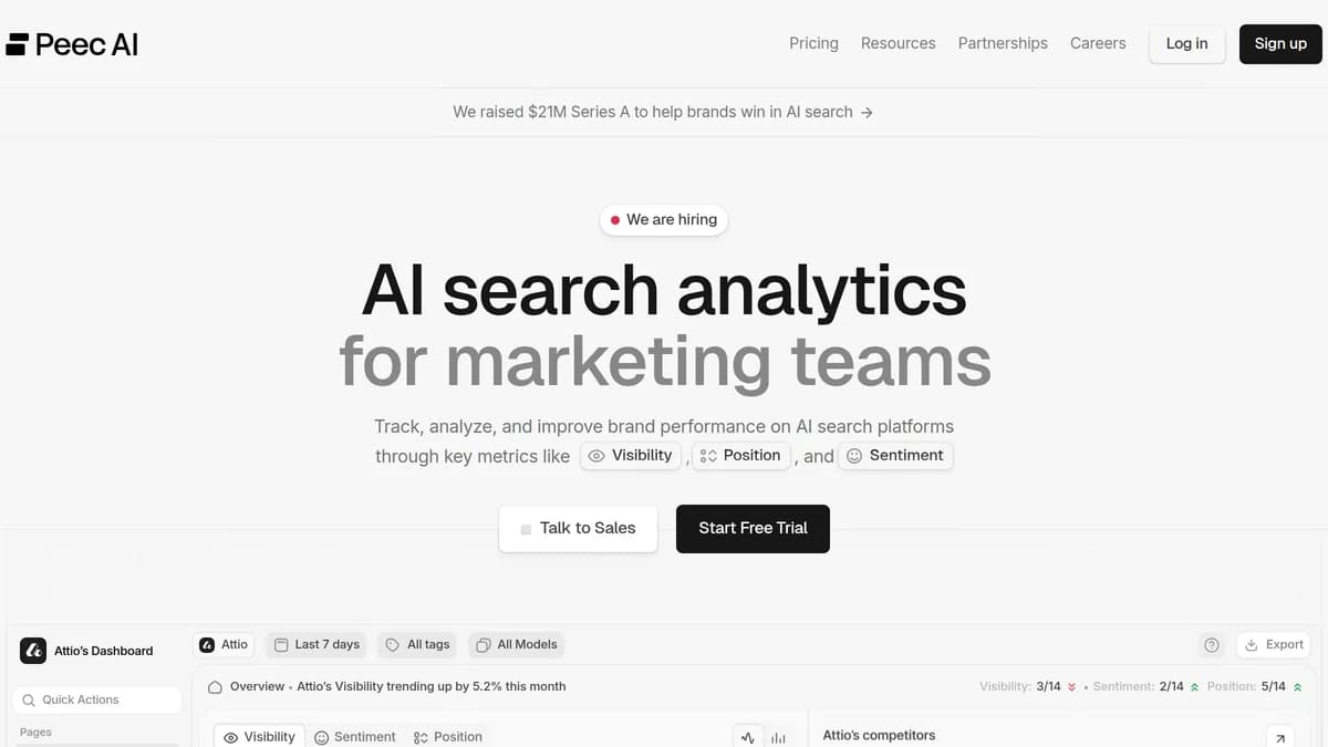 Screenshot of AI Search Funding