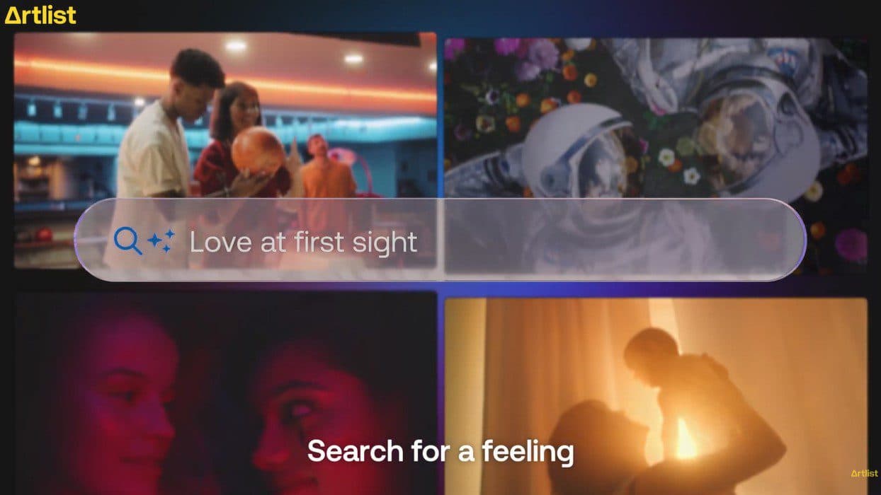 Artlist love at first sight ai powered search. Credit - Artlist.