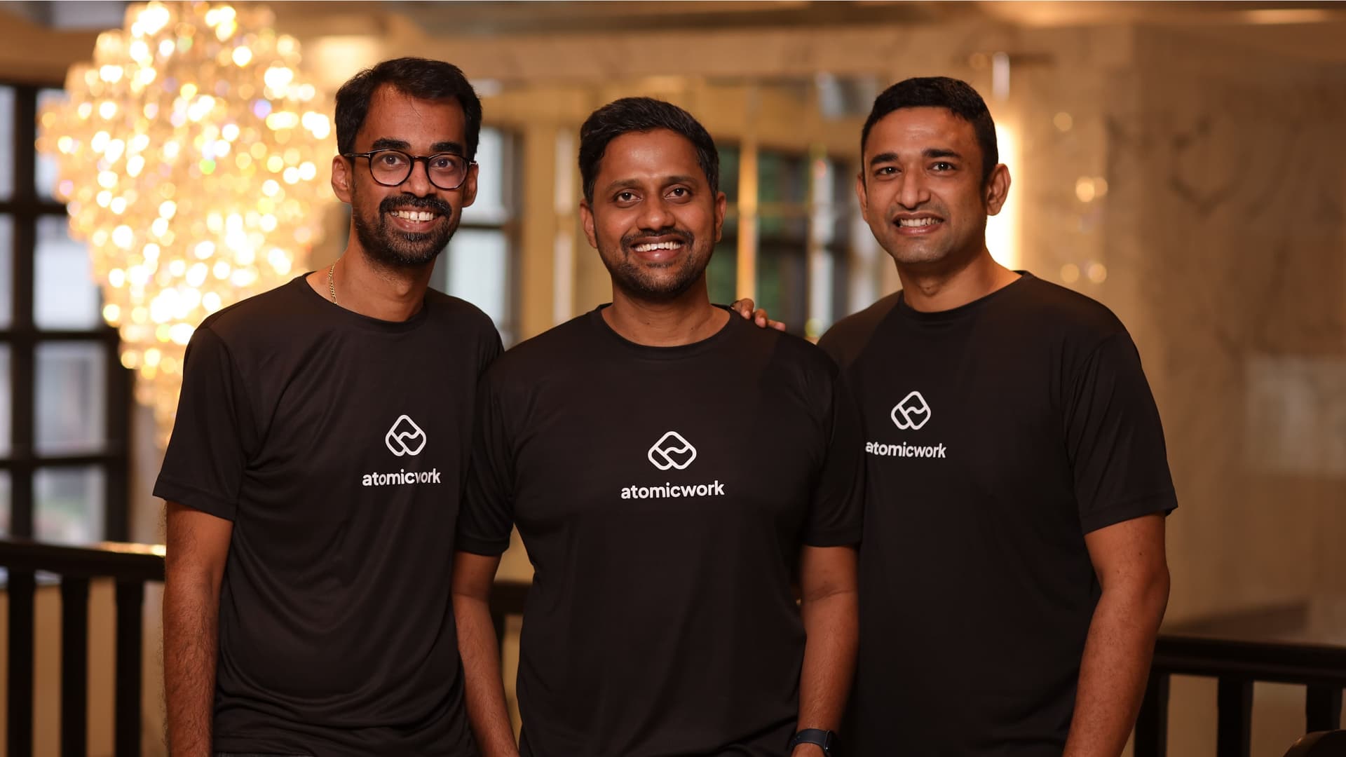 Atomicwork founders Kiran Darisi, Vijay Rayapati, and Parsuram Vijayasankar.