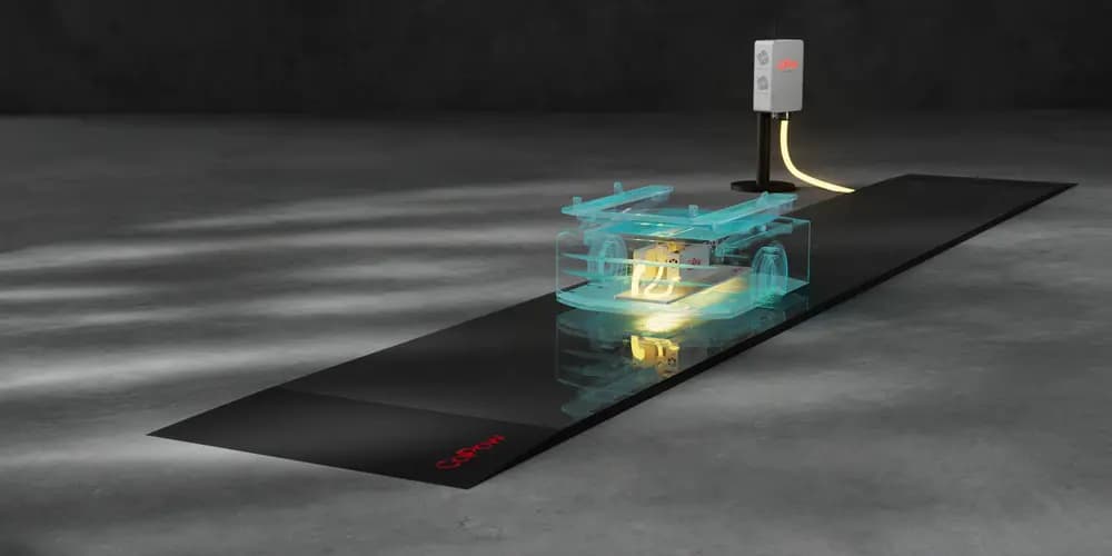 CaPow's Power-In-Motion technology delivers power to robotic fleets while they are in motion. Genesis product picture.