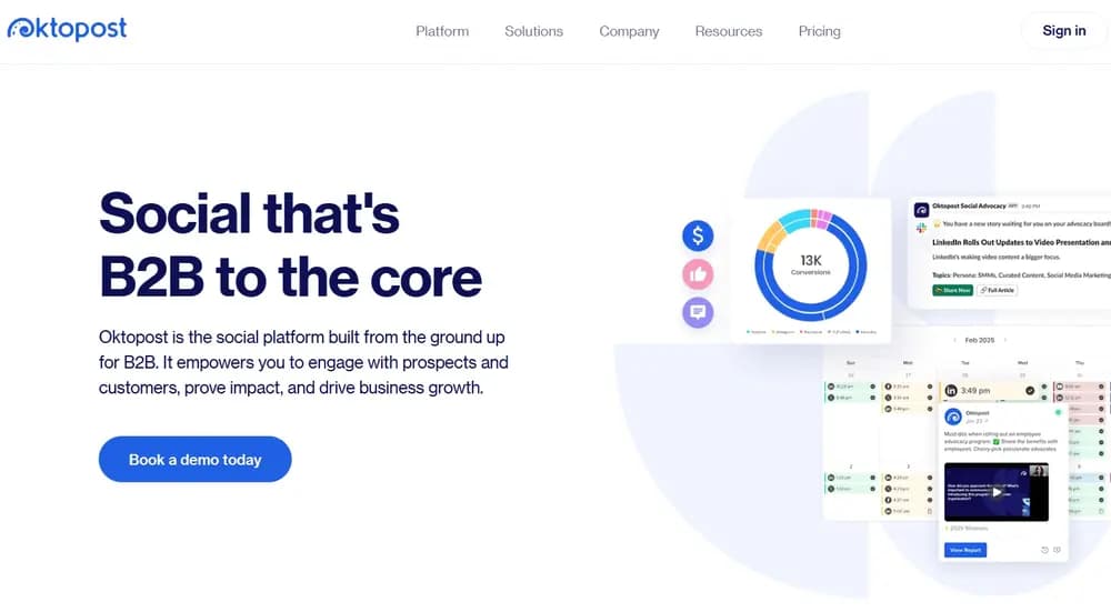 oktopost b2b social media management