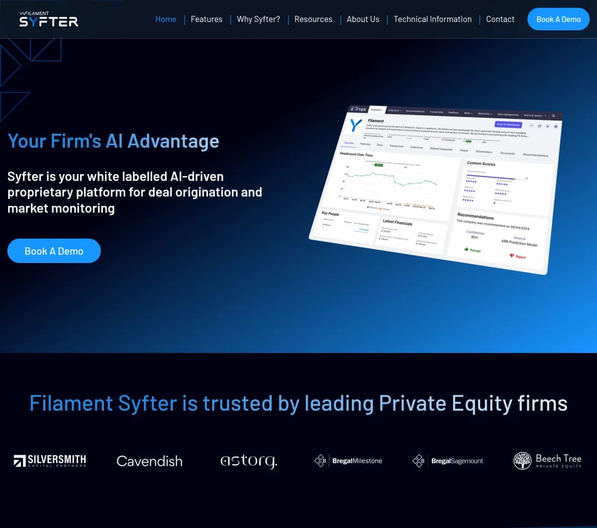 Screenshot of Filament Syfter Series A Funding