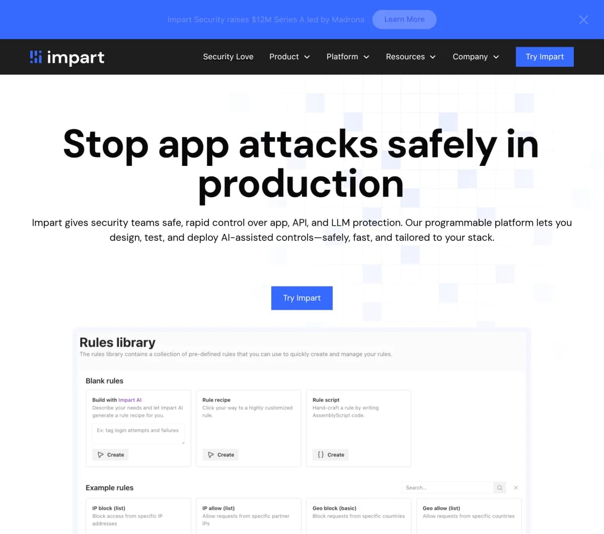 Screenshot of Impart Security Series A Funding