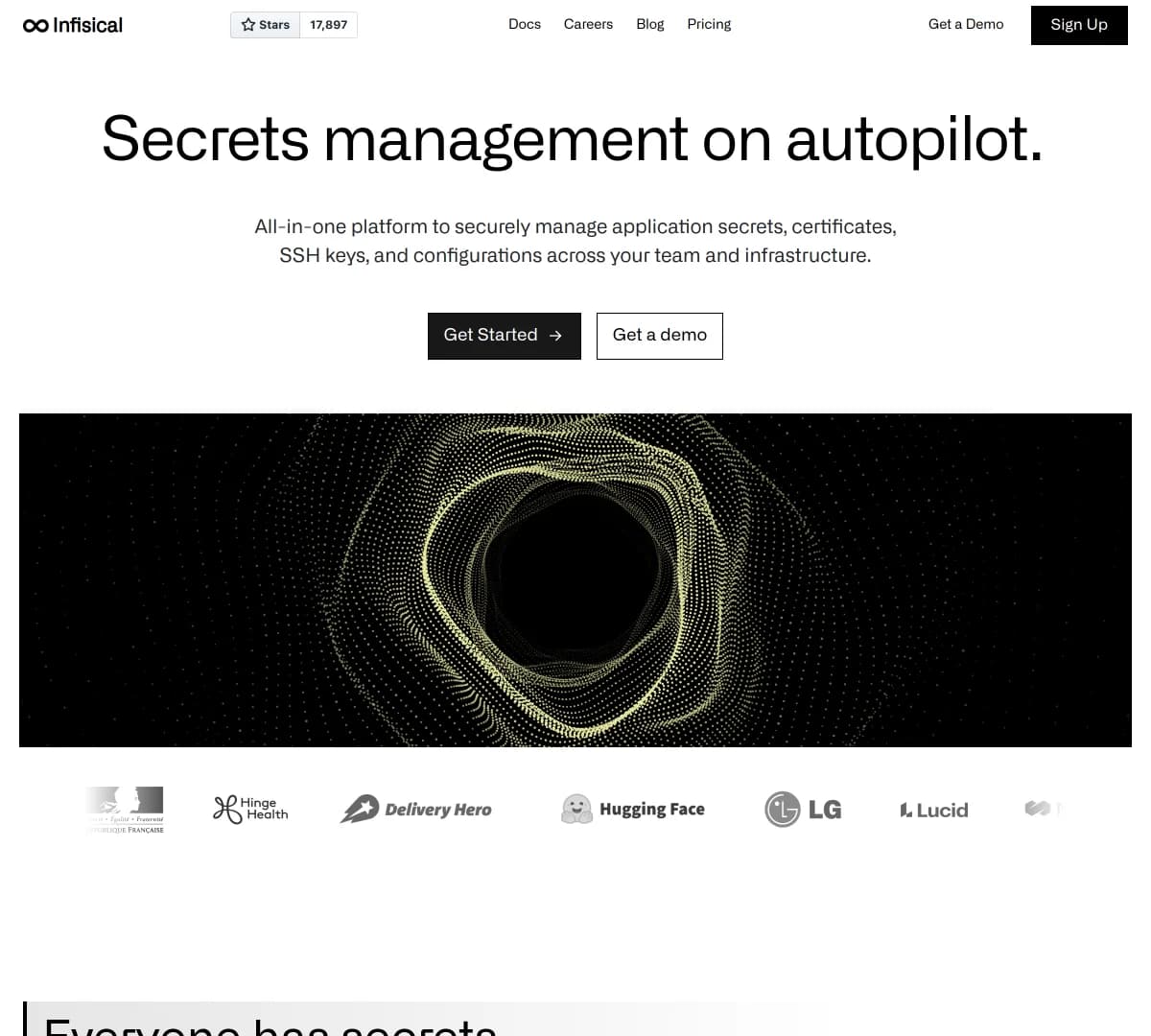Screenshot of Infisical Series A Funding $16 Million