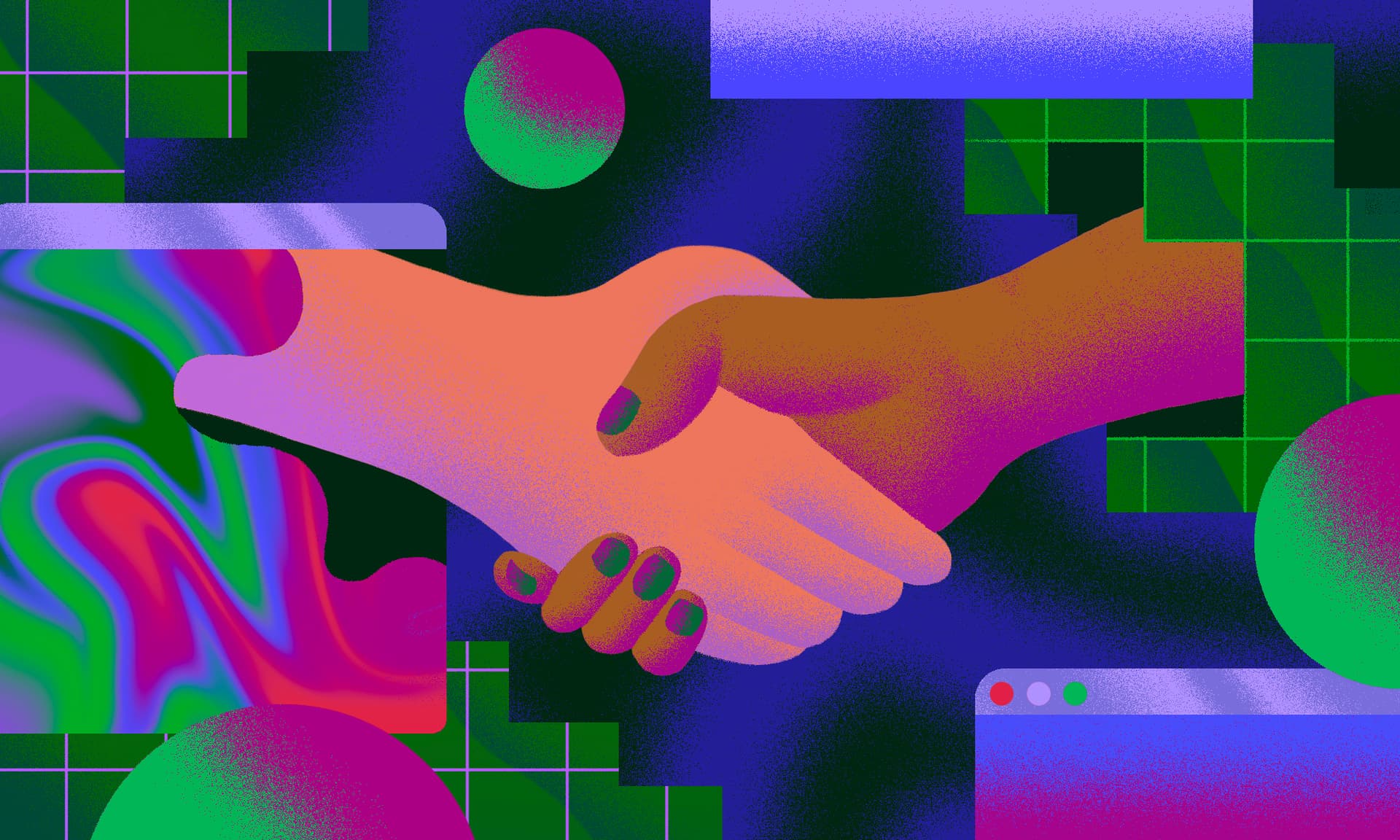 Illustration of a person overwhelmed by lines of code and AI symbols