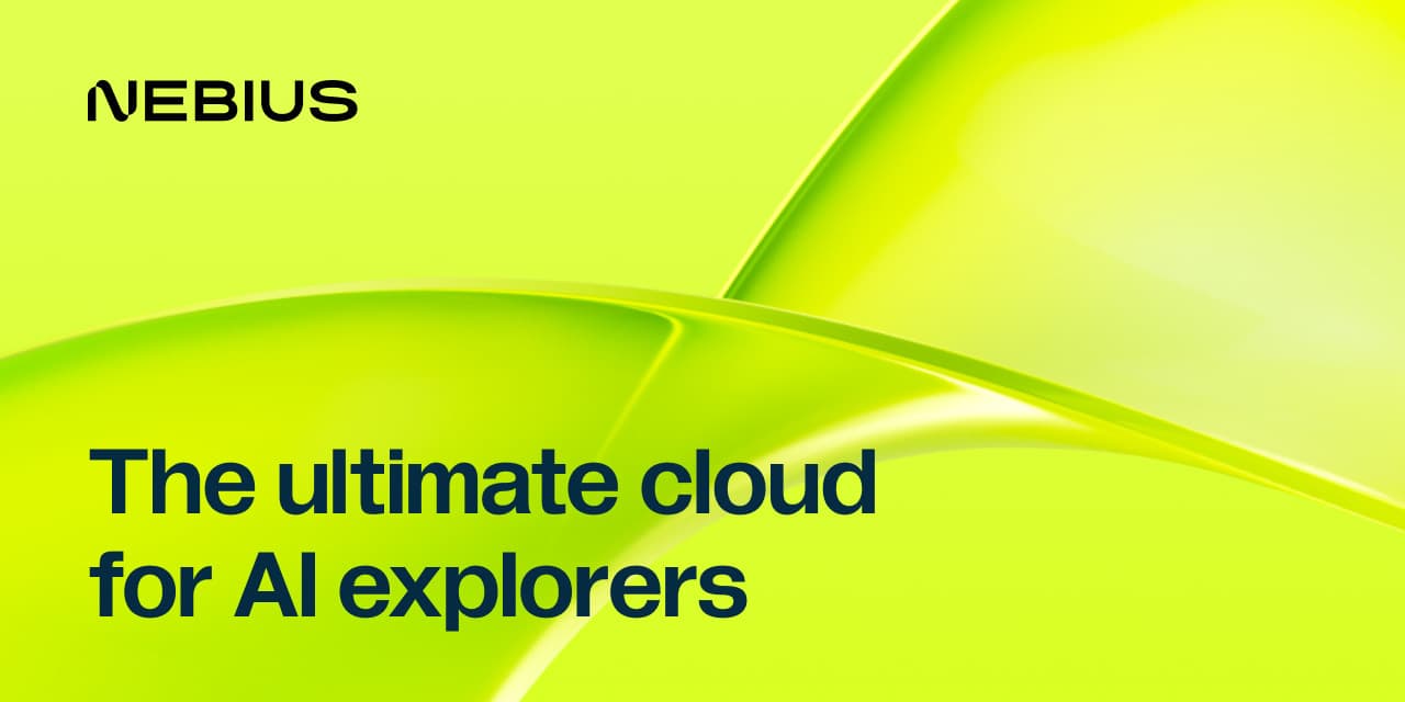 Nebius AI Cloud 3.5 logo with abstract AI graphics