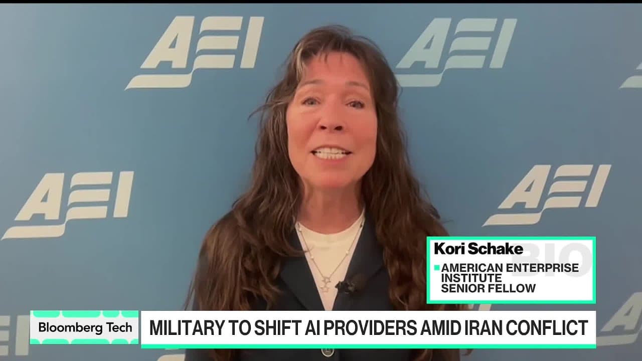 Kori Schake, Senior Fellow at the American Enterprise Institute, speaks during a Bloomberg Tech interview about AI in defense.