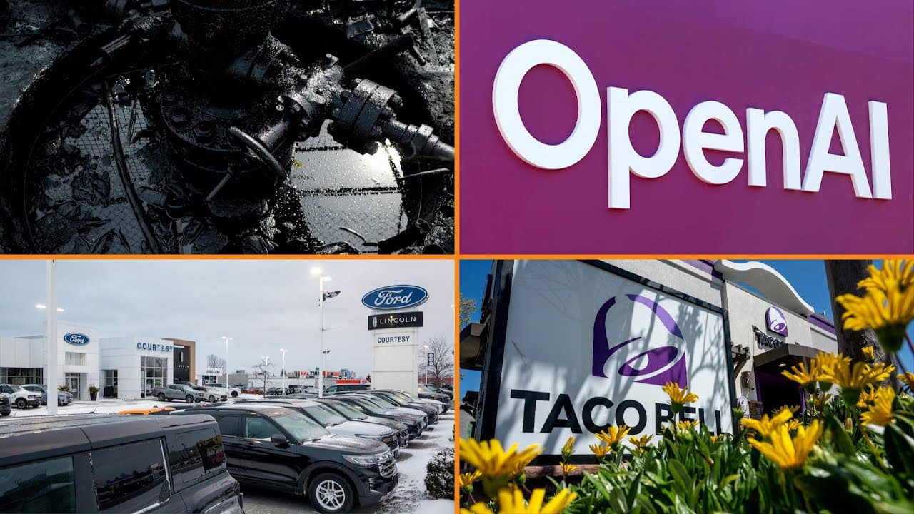 Screenshot from Bloomberg Money Minute showing the OpenAI logo with text about GPT 5.4 launch.