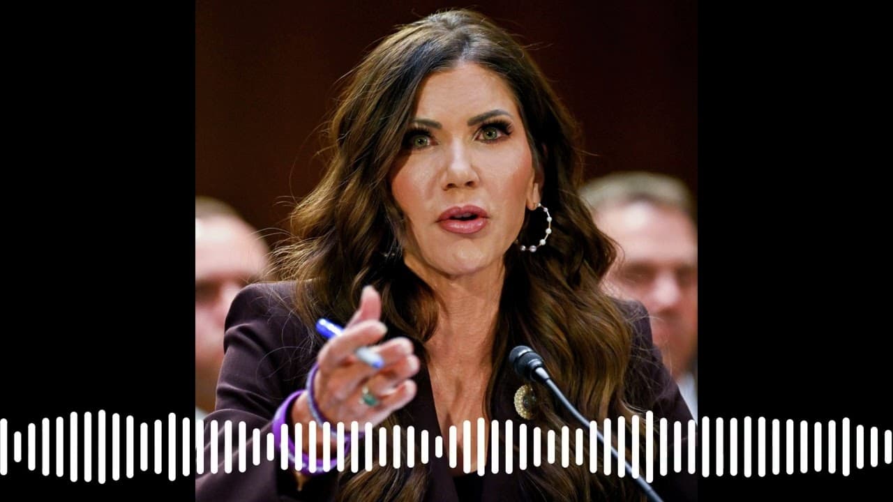 Kristi Noem speaking at a podium